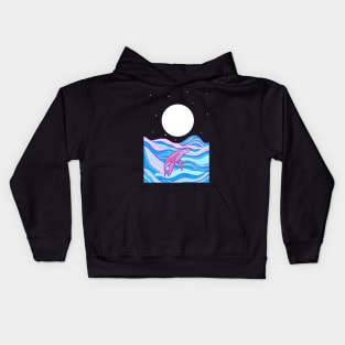 The whale and waves Kids Hoodie